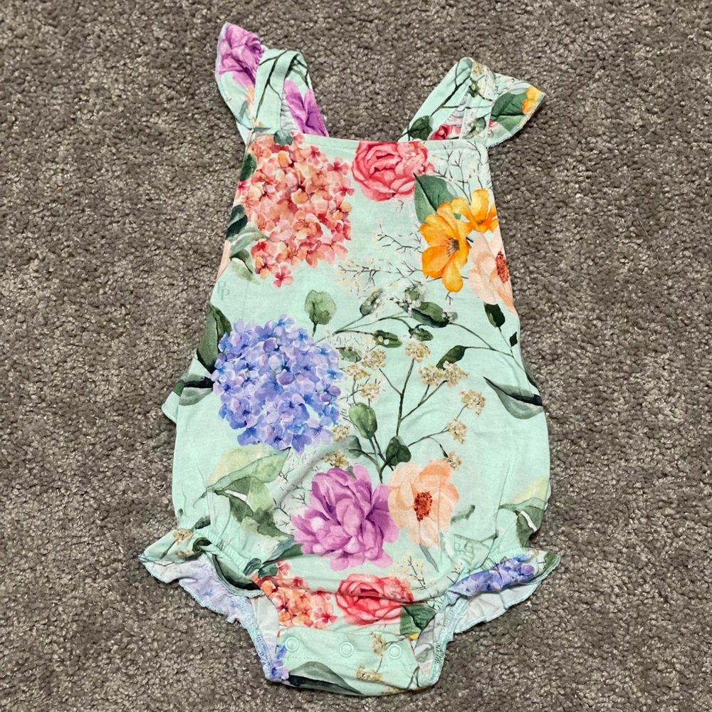 Posh Peanut Floral Baby Romper